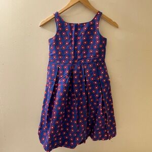 Janie and Jack‎ Girls Size 6 Blue Red Floral Print Dress Sleeveless Cotton